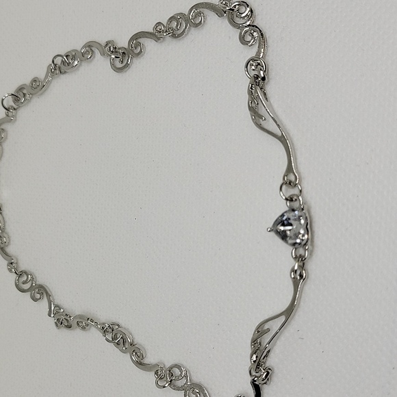 Heart & Wings Silver Tone 12" Ankle Bracelet - Picture 2 of 3